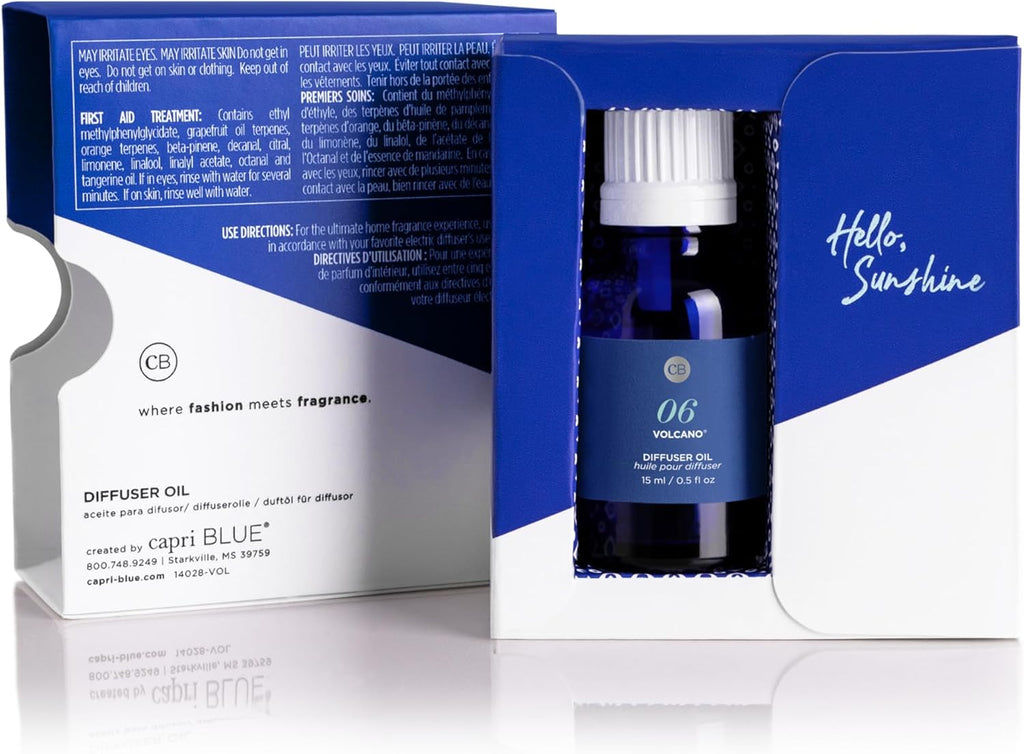 Diffuser Oil Refill - Premium Fragrance Oil - Use with Electric or Ultrasonic Diffusers for Home - Long Lasting Sugared Citrus Scent (Volcano, 0.5 Fl Oz)
